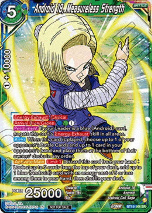 Android 18, Measureless Strength (Ultra-Bout Series Tournament Pack Vol.1) BT18-144 Super Rare