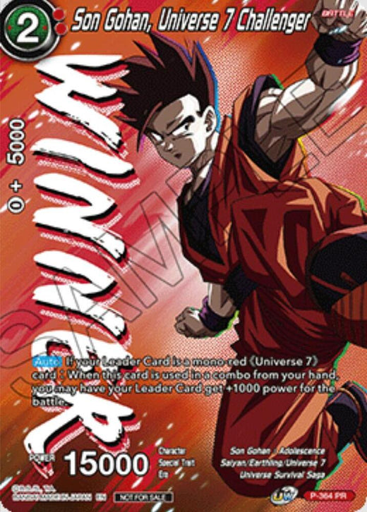 Son Gohan, Universe 7 Challenger (Ultra-Bout Series Tournament Pack Vol.1) (Winner) P-364 Promo Foil