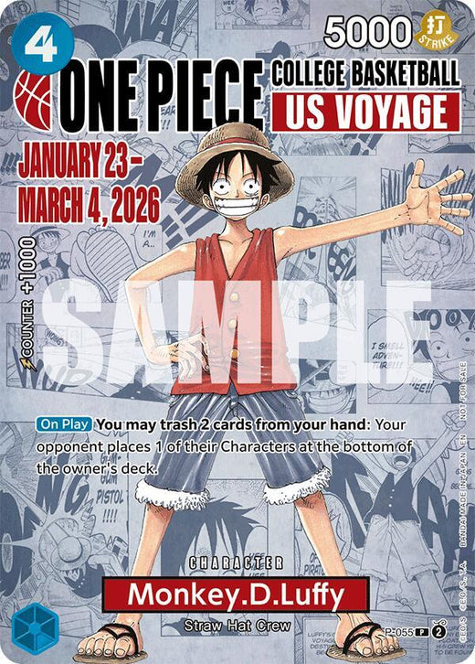 Monkey.D.Luffy (055) (College Basketball US Voyage) P-055 PR Foil