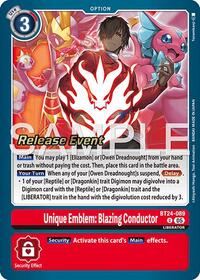 Unique Emblem: Blazing Conductor | Time Stranger Release Event Cards | Uncommon | Foil | #BT24-089 U