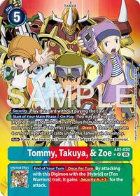 Tommy, Takuya, & Zoe (Alternate Art) | Advanced Booster Digimon Generation | Rare | Foil | #AD1-020 R