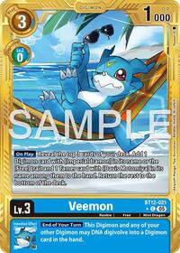 Veemon - BT12-021 (Gold Border) | Advanced Booster Digimon Generation | Common | Foil | #BT12-021 C