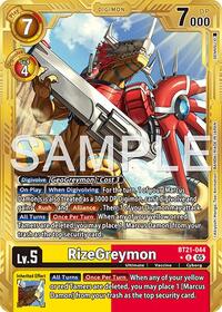 RizeGreymon - BT21-044 (Gold Border) | Advanced Booster Digimon Generation | Uncommon | Foil | #BT21-044 U