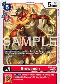 Growlmon - BT19-009 (Reprint) | Advanced Booster Digimon Generation | Common | Foil | #BT19-009 C