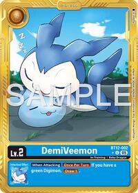 DemiVeemon - BT12-002 (Gold Border) | Advanced Booster Digimon Generation | Uncommon | Foil | #BT12-002 U