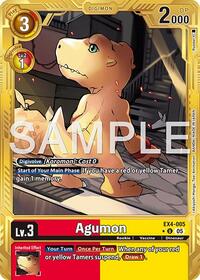 Agumon - EX4-005 (Gold Border) | Advanced Booster Digimon Generation | Uncommon | Foil | #EX4-005 U