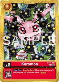 Koromon - BT14-001 (Gold Border) | Advanced Booster Digimon Generation | Uncommon | Foil | #BT14-001 U