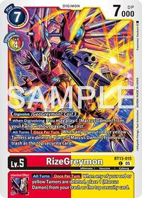 RizeGreymon - BT13-015 (Reprint) | Advanced Booster Digimon Generation | Common | Foil | #BT13-015 C