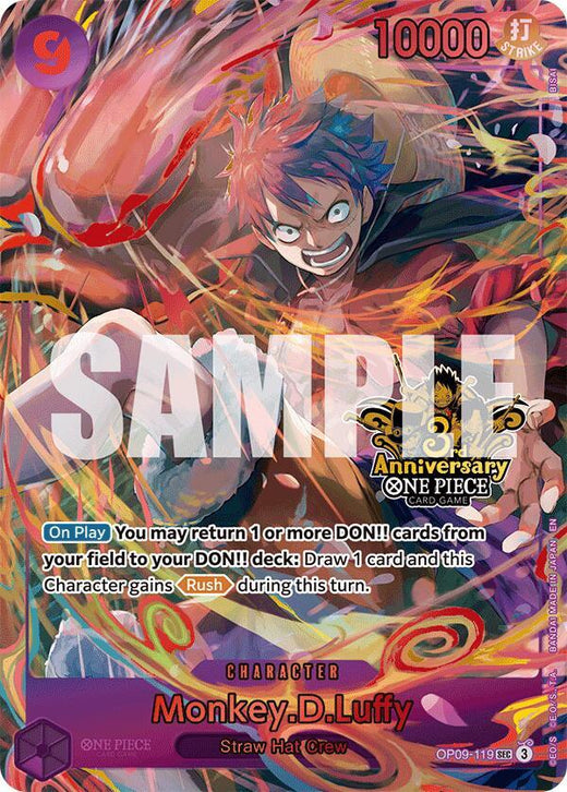 Monkey.D.Luffy (Japanese Version 3rd Anniversary Set) OP09-119 SEC Foil