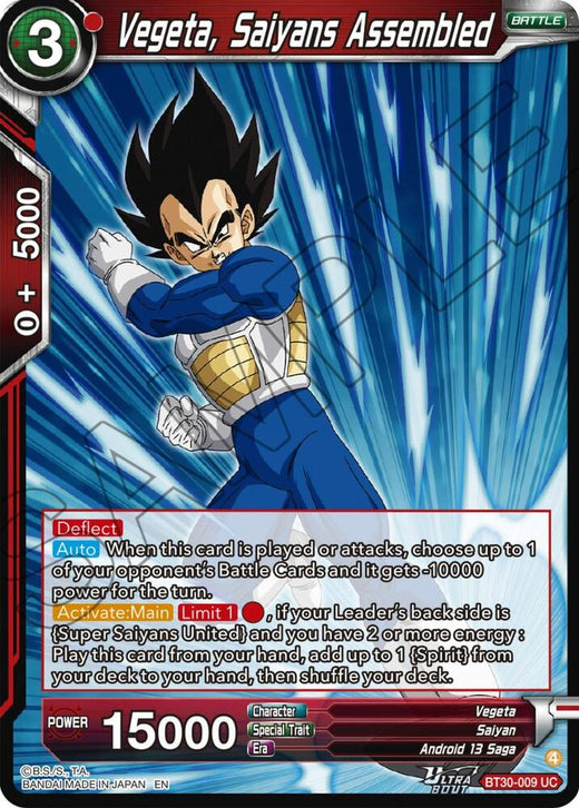 Vegeta, Saiyans Assembled BT30-009 Uncommon