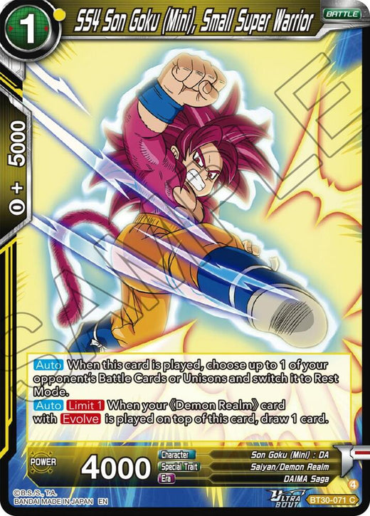 SS4 Son Goku (Mini), Small Super Warrior BT30-071 Common