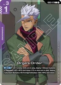 Orga's Order (Premium Card Collection Gundam Assemble) | Gundam Promotional Cards | Common | Holofoil | #GD03-117