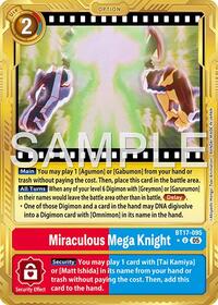 Miraculous Mega Knight (Gold Border) | Advanced Booster Digimon Generation | Uncommon | Foil | #BT17-095 U