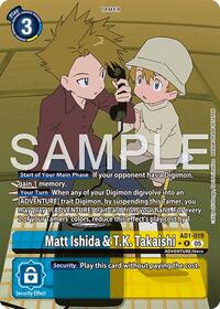 Matt Ishida & T.K. Takaishi (Alternate Art) | Advanced Booster Digimon Generation | Rare | Foil | #AD1-019