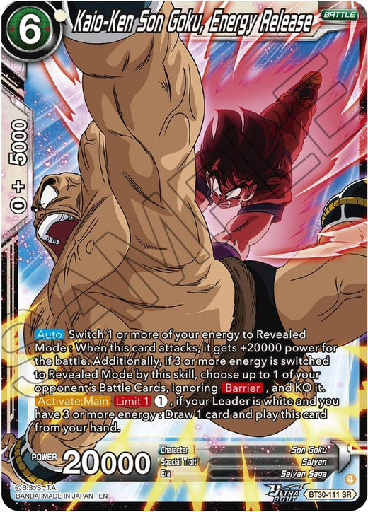 Kaio-Ken Son Goku, Energy Release BT30-111 Super Rare Foil