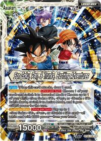 Son Goku, Pan, & Trunks // Son Goku, Pan, & Trunks, Exciting Adventures | Three Glorious Fighters | Uncommon | Foil | #BT30-108