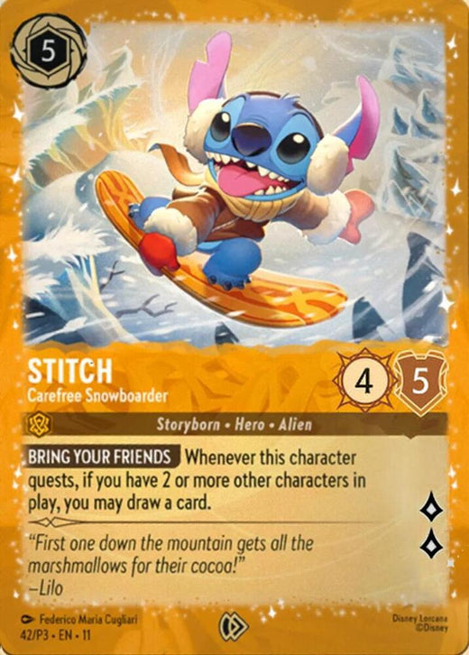 Stitch - Carefree Snowboarder 42 Promo Holofoil