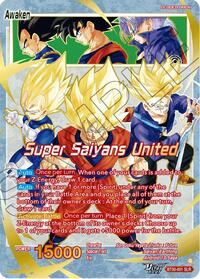 Son Goku, Vegeta, & Trunks // Super Saiyans United (SLR) | Three Glorious Fighters | Special Leader Rare | Foil | #BT30-001