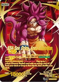 SS4 Son Goku (Mini) // SS4 Son Goku, Apex Evolution (SLR) | Three Glorious Fighters | Special Leader Rare | Foil | #BT30-067