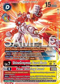 ShineGreymon: Burst Mode // Final Shining Burst | Dual Revolution | Secret Rare | Foil | #BT25-104 SEC