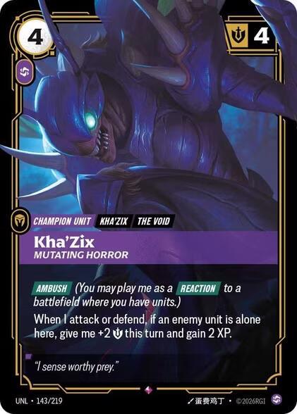 Kha'Zix - Horror Mutante 143/219 Rara Foil