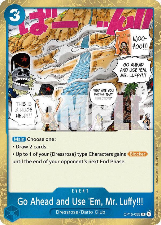 Go Ahead and Use 'Em, Mr. Luffy!!! OP15-055 R Foil