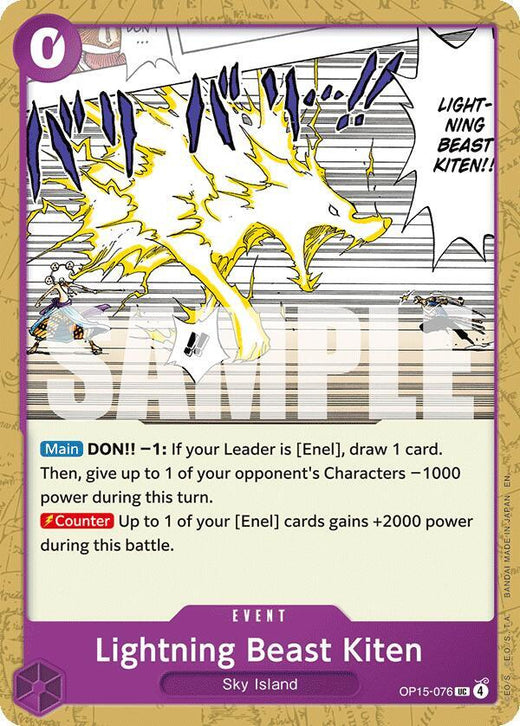 Lightning Beast Kiten OP15-076 UC