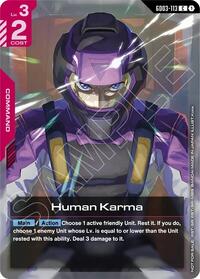 Human Karma (Store Tournament Participant Pack 04) | Gundam Promotional Cards | Common | Holofoil | #GD03-113