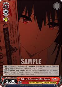 Ticket to the Tournament, Claire Kagenou (SR) | The Eminence in Shadow | Super Rare | Normal | #EIS/SX07-033S