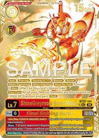 ShineGreymon: Burst Mode // Final Shining Burst (Rare Pull) | Dual Revolution | Secret Rare | Foil | #BT25-104 SEC