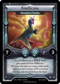 Fowlicane - Champion of Aeolus | Divine Champions: Sunstrike Starter Decks | R | Normal | #SST-SD039