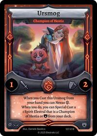 Ursmog - Champion of Hestia | Divine Champions: Sunstrike | C | Reverse Holo | #SST-018