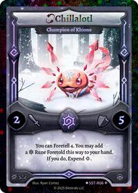 Chillalotl - Champion of Khione | Divine Champions: Sunstrike | SR | Reverse Holo | #SST-R06