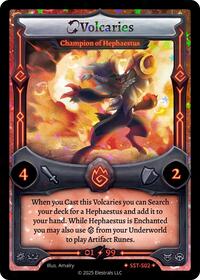 Volcaries - Champion of Hephaestus | Divine Champions: Sunstrike | SR | Holo | #SST-S02
