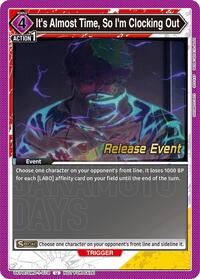 It's Almost Time, So I'm Clocking Out | UE19BT: SAKAMOTO DAYS Release Event Cards | Uncommon | Normal | #UE19BT/SMD-1-078