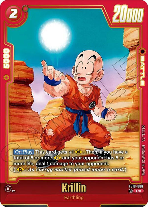 Krillin - FB10-006 (Alternate Art) Rare Holofoil