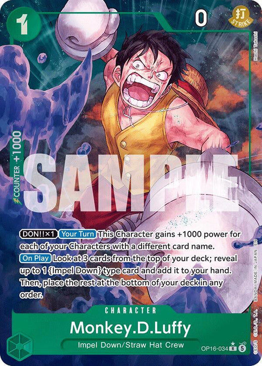 Monkey.D.Luffy (034) (Alternate Art) OP16-034 R Foil