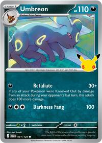Umbreon | ME: 30th Celebration | Common | Unspecified | #091/128