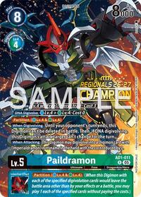 Paildramon - AD1-011 (Regionals 26-27 Season 2 Champion) | Advanced Booster Digimon Generation | Rare | Unspecified | #AD1-011 R
