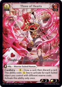Three of Hearts (Curio Foil) | Supporter Pack 4 | Super Rare | #030