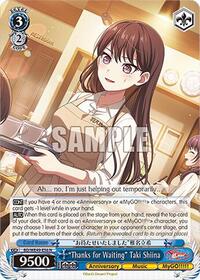 "Thanks for Waiting" Taki Shiina | BanG Dream! 10th Anniversary! Premium Booster | Normal | Normal | #BD/WE49-E56