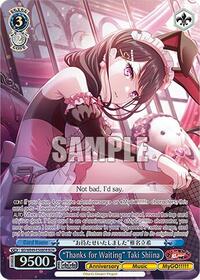 "Thanks for Waiting" Taki Shiina (BDR) | BanG Dream! 10th Anniversary! Premium Booster | Band Rare | Normal | #BD/WE49-E56BDR