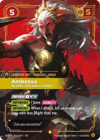 Ambessa, Respected and Feared (Alternate Art) | Vendetta | Showcase | Foil | #136a/166