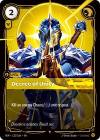 Decree of Unity | Vendetta | Rare | Foil | #131/166