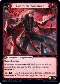 Dante, Hemomancer | .asphodel/paradise Starter Decks | Common | Normal | #005