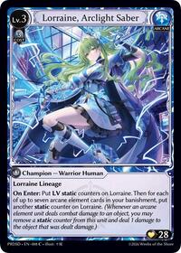 Lorraine, Arclight Saber | .asphodel/paradise Starter Decks | Common | Normal | #008