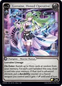 Lorraine, Honed Operative | .asphodel/paradise Starter Decks | Common | Normal | #007