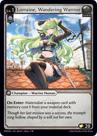 Lorraine, Wandering Warrior | .asphodel/paradise Starter Decks | Common | Normal | #006