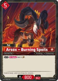 Arsox - Burning Spoils | TD01: Dawn of Palpagos Red•Blue | Trial Deck | Unspecified | #ETD01-005