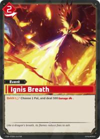 Ignis Breath (TSR) | TD01: Dawn of Palpagos Red•Blue | Trial Deck Super Deck Rare | Unspecified | #ETD01-011TSR